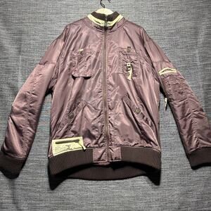 Five Four Jacket Men's 3XL Borwn Full Zip Snow Heavy Nylon Cargo Lined